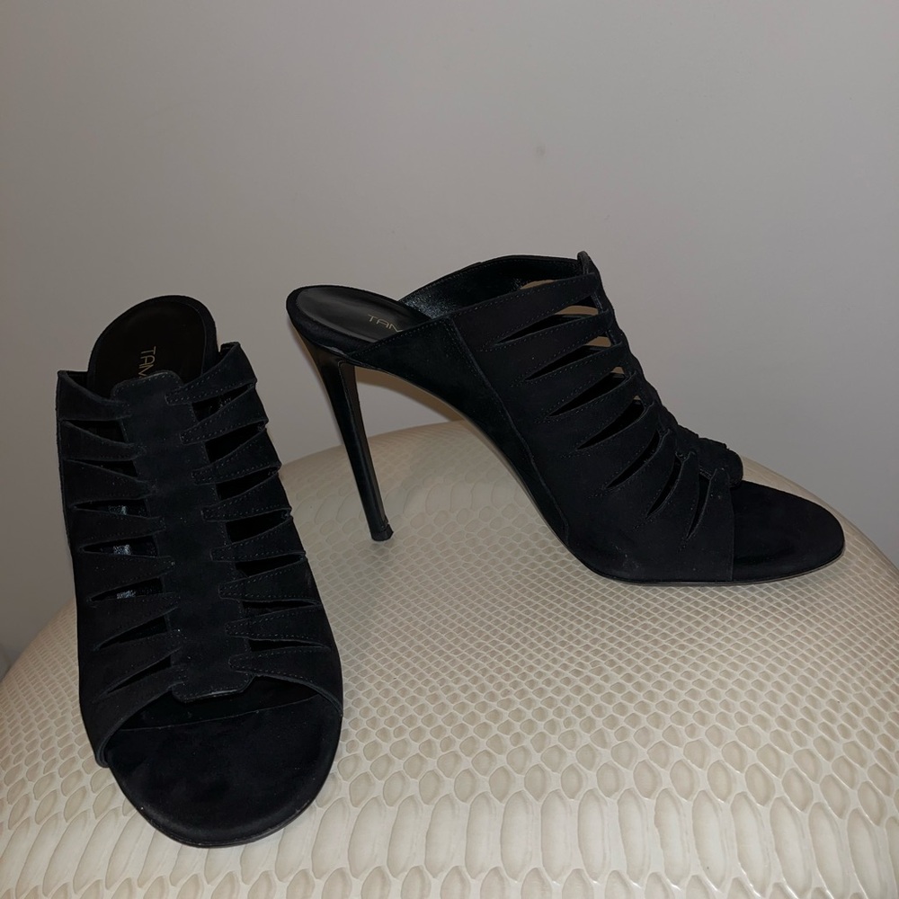 Tamara Mellon Black Strappy Heels